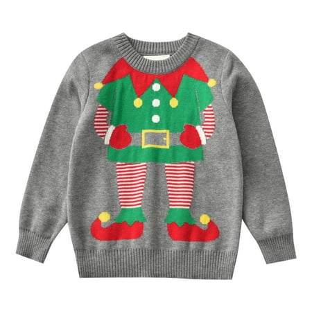 

JAHH Fashion Sweater for Children Boys Girls Autumn and Winter Christmas Sweate Cute Cartoon Printing Crew Neck Long Sleeve Pullover Sweaters for Soft Comfortable Knit Tops