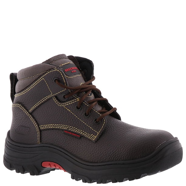 Bota industrial Skechers Burgin-Tarlac para hombre, color marrón, talla 11