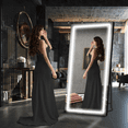 thumbnail image 2 of Cotiro LED Full Length Mirror with Lights, 79"x32" Floor Standing LED Lighted Mirror Full Length, Full Body Over the Door Mirrors with Dimming & 3 Color Lighting for Room, Salon, Redecorating, Black, 2 of 9