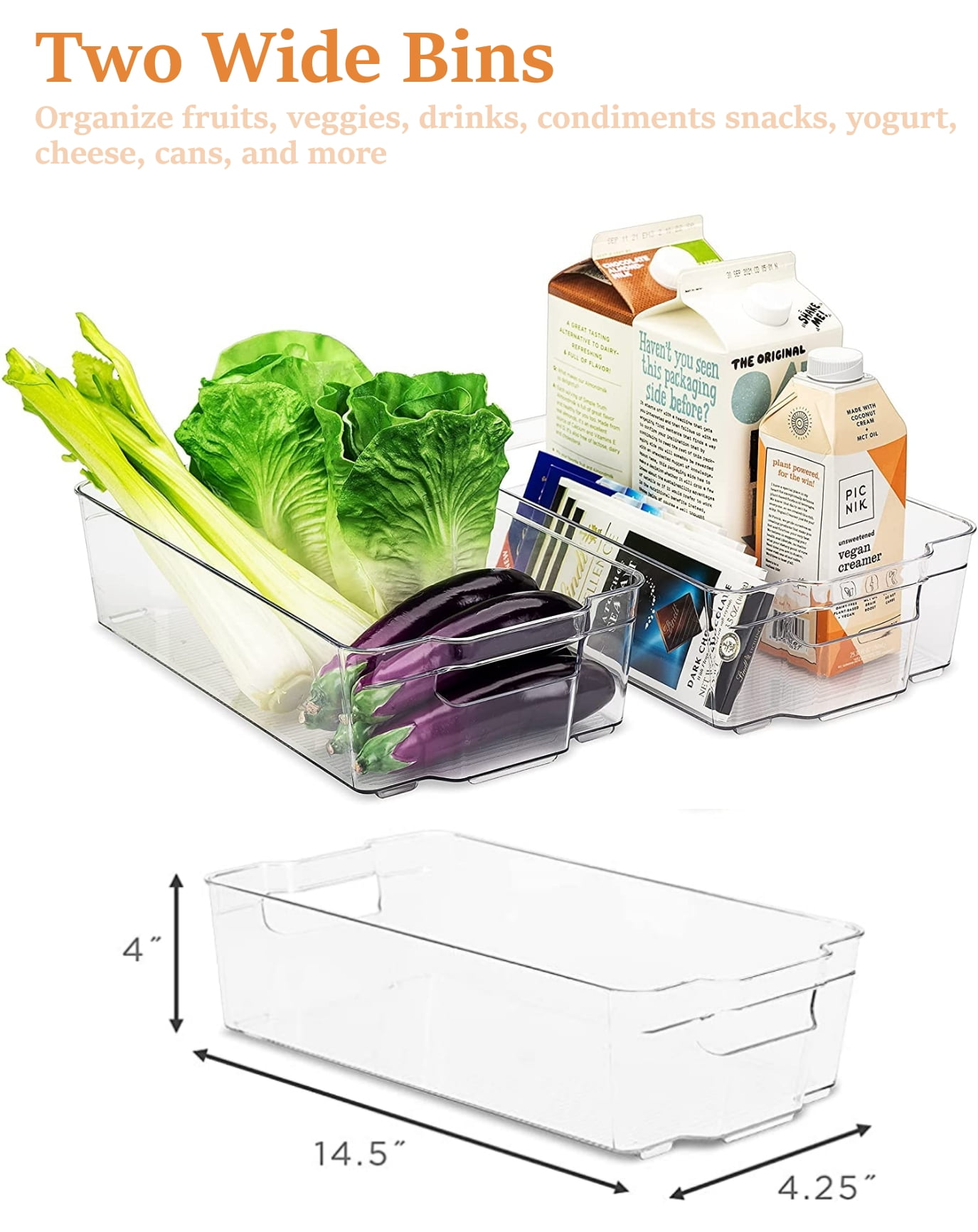 Sorbus Storage Bins: 4-Piece Fridge Organizers - Egg Organizer, Can Dispenser, 2 Drawers - Ideal for Kitchen, Fridge, Freezer, Pantry