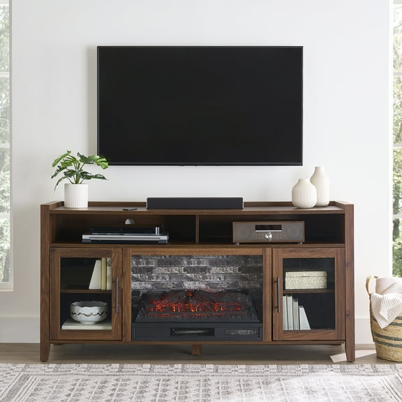 Better Homes & Gardens Reading Fireplace TV Stand for TVs up to 65" , Walnut