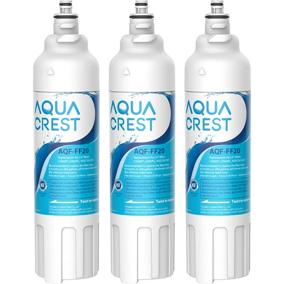 AQUA CREST ADQ73613401 Refrigerator Water Filter, Replacement for LG® LT800P®, ADQ73613402, ADQ73613408, ADQ75795104, 46-9490, LSXS26326S, LMXC23746S, LMXC23746D (Pack of 3)