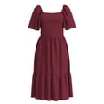 thumbnail image 1 of Vestido George para Mujer Maxivestido Tipo Campesino, Smock en parte Alta Vino Talla CH, 1 of 4