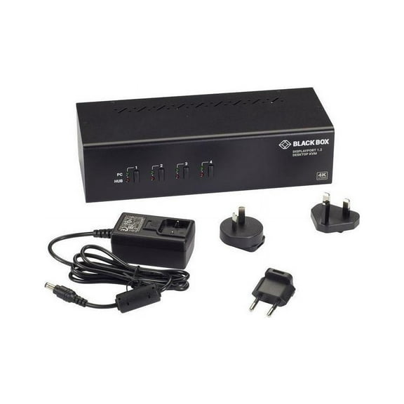 Black Box KVM Switch Dual-Monitor DisplayPort 1.2 USB 3.0 Hub KV6224DP