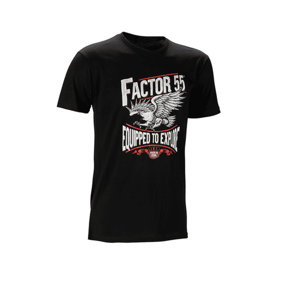 Factor 55 T Shirt 40852 AMERICA; Men; Large; Short Sleeve; Black; 90 Percent Cotton/10 Percent Polyester