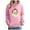 Pink, variant on Hoodies for Women Trendy Christmas Ugly Sweatshirts Funny Santa Claus Print Hooded Sweatshirt Drawstring Long Sleeve Pullover Tops with Pocket Black S