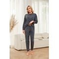 thumbnail image 2 of HEARTNICE Womens Pajamas Set, Fleece Lightweight Outfit Soft Lounge Pjs Cozy Sleepwear,(Dark Grey Mel.XL), 2 of 4