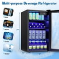 thumbnail image 4 of Canddidliike 120 Can Beverage Mini Refrigerator with Glass Door, Fridge with Freezer, Fridge, 4 of 10