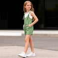 thumbnail image 5 of Lime Green Boy Girl Girl Lounge Coveralls Shortalls Shorts Rompers for Girls Faux Linen Cute Overall Straight Leg Plain Summer Fall Jumpsuits Shortalls 2026 Clothing Regular Fit 5 Years, 5 of 8