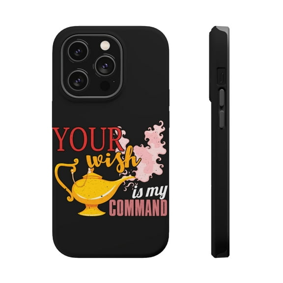 DistinctInk Tough Case for Apple iPhone 15 PRO (6.1" Screen), Compatible with MagSafe Charging - Your Wish My Command