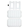 thumbnail image 3 of Double Layer Desktop Storage Rack Large Capacity Fence Design White Cosmetics Desktop Plastic Storage Rack for Home Office, 3 of 14