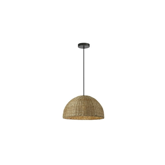 Natural Seagrass Pendant Light - 1 Light Ceiling Fixture for Kitchen, Bar, Dinette
