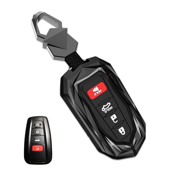 Zinc Alloy Key Fob Case Cover Shell Smart Key Holder Protector Compatible for Toyota Camry Avalon C-HR Prius Corolla GT86 Highlander RAV4 4Runner Prado 2018-2024