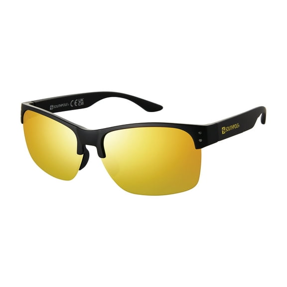 Southpole Men's 5077SP Mirrored UV400 Protective Rectangular Fashion Sunglasses, 64mm