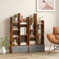 thumbnail image 3 of Patiojoy Tree Shaped Bookcase with Drawer Free Standing Bookshelf with 7 Open Storage Shelves Tall Display Rack with Bookshelves Brown, 3 of 10