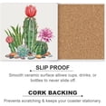 thumbnail image 2 of SKYSONIC Watercolor with Cactus Garden Printed Square Ceramic Coaster for Drinks with Cork Base for Coffee Cups Place Mats for Home Decor Set of 4 Pieces, 2 of 4