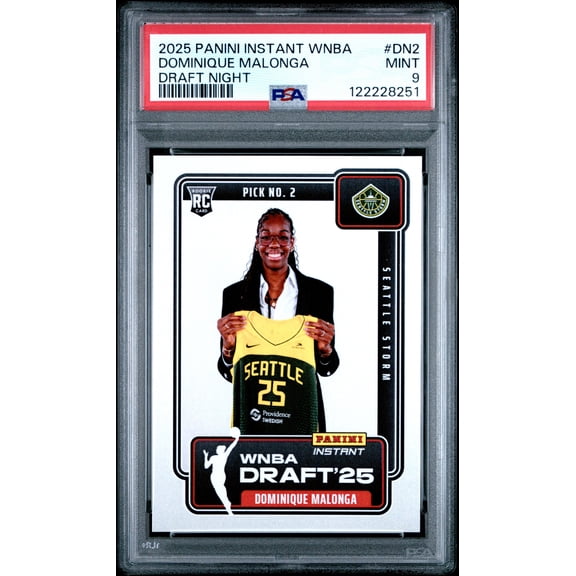 Graded 2025 Panini Instant Dominque Malonga #DN2 Draft Night Rookie RC Basketball Card PSA 9 Mint