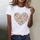thumbnail image 2 of Primavera Top Mujeres de Moda de Cuello Redondo con Patrones de Corazón de Manga Corta Camiseta Top para Uso Diario Y de Fiesta, 2 of 5