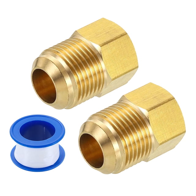 Adaptador de Tubo de Latón 2Pack, Macho 5/8 SAE x Hembra 3/8 SAE