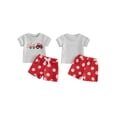 thumbnail image 2 of BemeyourBBs 2Pcs Toddler Baby Boy Summer Clothes Infant Baby Boys Baseball Outfits Waffle Knit Short Sleeve Baseball in Tractor Embroidery T-Shirt Shorts Set, 2 of 9