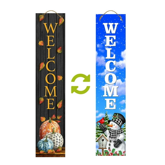 Briarwood Lane Pumpkins Snowman Pine Reversible Porch Leaner