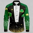 thumbnail image 2 of Mens St Patrick T Shirt Button Down Print Festive Party Celebration Casual Long Sleeve Spring Fall Shirts, 2 of 3