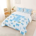 thumbnail image 2 of Castle Fairy Blue Bow Letter T Full Size Comforter Sets 3 Pieces for Girls,Cartoon Floral Checkered Bedding Sets for Bedroom, 2 of 6