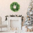 thumbnail image 5 of 2PCS Artificial Green Leaves Wreath, 11" Faux Boxwood Wreath Farmhouse Greenery Wreath, Round Eucalyptus Wreath Outdoor Green Wreath for Front Door Wa, 5 of 5