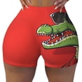 thumbnail image 2 of Gukieu Cool Crocodile With Sunglasses Print Women's Sports Shorts, Elastic Waist High Stretch Running Yoga Gym Sweatpants-Small, 2 of 8