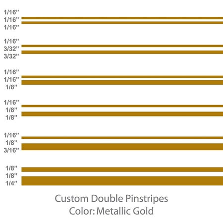 Pinstripes Car Graphics - Double Pinstripes (Metallic Gold) Size: 1/16