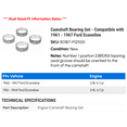 thumbnail image 2 of Camshaft Bearing Set - Compatible with 1961 - 1967 Ford Econoline 1962 1963 1964 1965 1966, 2 of 2