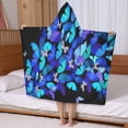 thumbnail image 5 of Butterfly Blue Purple Wing Pattern Hooded Bath Towel，50"x30" for Ages 3 To 12 Kids, Quick Dry Lightweight Soft Microfiber Hood Beach Towel Cover Up for Kids, 5 of 7