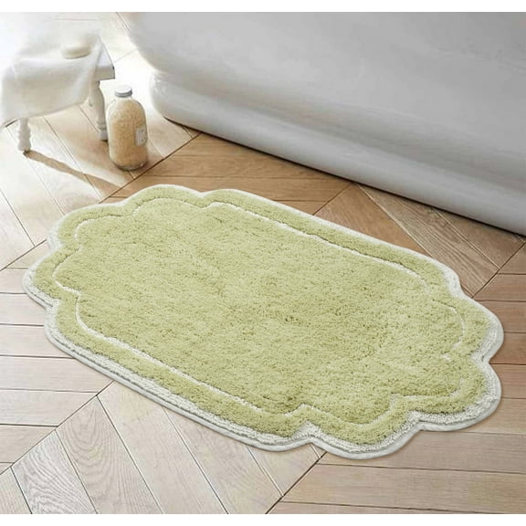 Home Weavers Allure 100% Cotton Tufted Bath Rug, Soft, Absorbent, Non-Slip, Machine Washable Mat, 24"x40" Rug for Bathroom Floor, Shower & Vanity â€“ Quick Dry Rug, Green