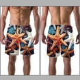 thumbnail image 3 of luoweisi Men's Beach Shorts Quick Dry Swim Trunks with Mesh Lining Starfish 2XL, 3 of 5