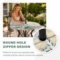 thumbnail image 4 of Round Outdoor Tablecloth with Umbrella Hole and Zipper, Vintage Beige Coastal Tablecloth with Elastic Waterproof, Summer Beach Starfish Shell Coral Nautical Patio Table Covers for 31" - 35" Tables, 4 of 9