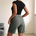 thumbnail image 4 of HappyYEE Women’s Hiking Shorts Button Waist Straight Leg Cargo Shorts with Multi-pocket Loose Fits Summer Outdoor Workout Sport Short ,Gray,XL, 4 of 7