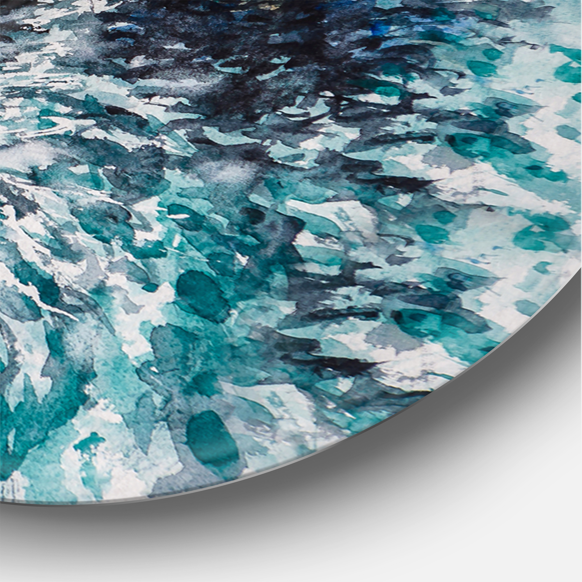 Designart 'Blue Fishing Boats Before A Storm Anchored' Nautical & Coastal Circle Metal Wall Art 29x29 - Disc of 29