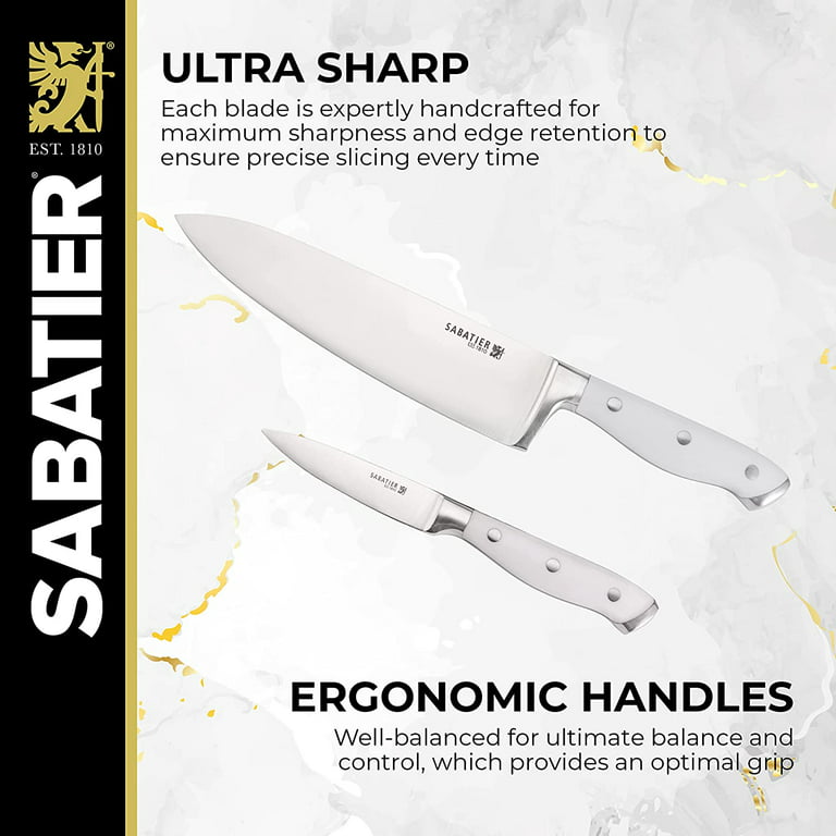 Sabatier 13-Piece Forged Triple Rivet Knife Block Set, High-Carbon