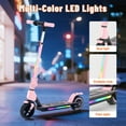 thumbnail image 4 of SIMATE Electric Scooter for Kids Ages 6-14, Lighting Lamp & LED Display,3 Adjustable Speed & Height,Dual Braking System ,Top 10mph & 5 Miles ,130W Motor,Pink, 4 of 9