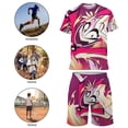thumbnail image 4 of Boys Hazbin Hotel Short Sleeve Mesh T-Shirt And Shorts Outfit Set Summer Clothes Set for Kids, 4 of 7