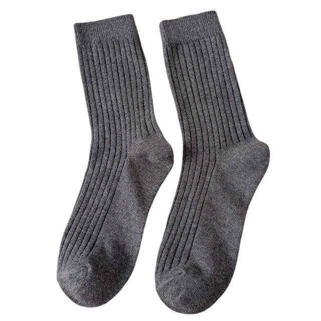 CSChome Solid Color Mid-calf Socks Women Mid-tube No Odor Japanese Style Solid Color High Elasticity Slip Breathable Soft Sweat-absorption
