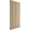 thumbnail image 3 of Ekena Millwork 22"W x 58"H Rustic Four Board Joined Board-n-Batten Rough Sawn Faux Wood Shutters w/End Batten (Per Pair), Primed Tan, 3 of 10
