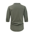 thumbnail image 4 of Yufatyle Mens Short Sleeve Shirts Button Down Summer Tops Relaxed Fit Midweight Short-Sleeve T-Shirt Men's Short Sleeve Solid Color T-Shirt Collection, Army Green-2XL, 4 of 5
