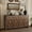 Natural Wood+Brown, variant on Living Room Cabinets Accent Cabinet Farmhouse Style 4 Door Wooden Cabinet Sideboard Buffet Server Cabinet Storage Cabinet, for Living Room, Entryway, Hallway, Office, Kitchen and Dining Room, Antique