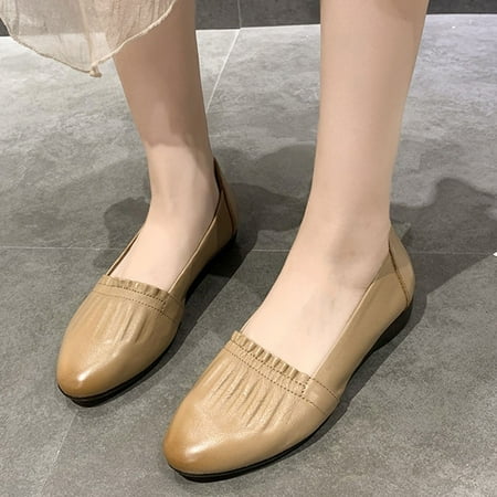 

Mackneog Summer Women Casual Shoes Solid Color Pointed Toe Shallow Mouth Soft Sole Comfortable Gift on Clearance