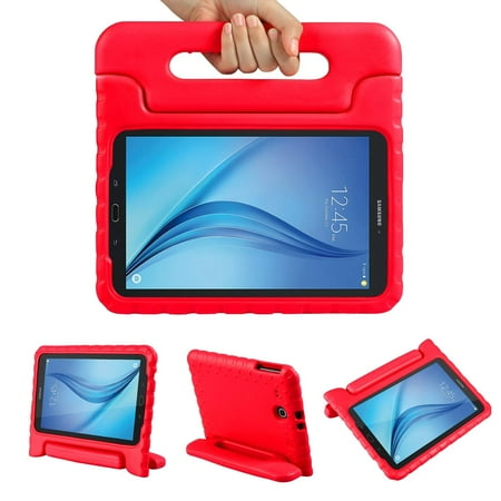 Contact Case Boys Galaxy Tab E 9.6 Case, Allytech Dynamo Case for Samsung Galaxy Tab E 9.6 | Shock Proof Heavy Duty Kidproof Cover for Kids | Girls, Boys | Kid Friendly Handle & Stand | Samsung SM-T560 T561, Red ()