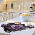 thumbnail image 6 of Yayeee Dish Drying Mat for Kitchen Counter 16"x18" Microfiber Absorbent Pad, Black Roses, 6 of 7