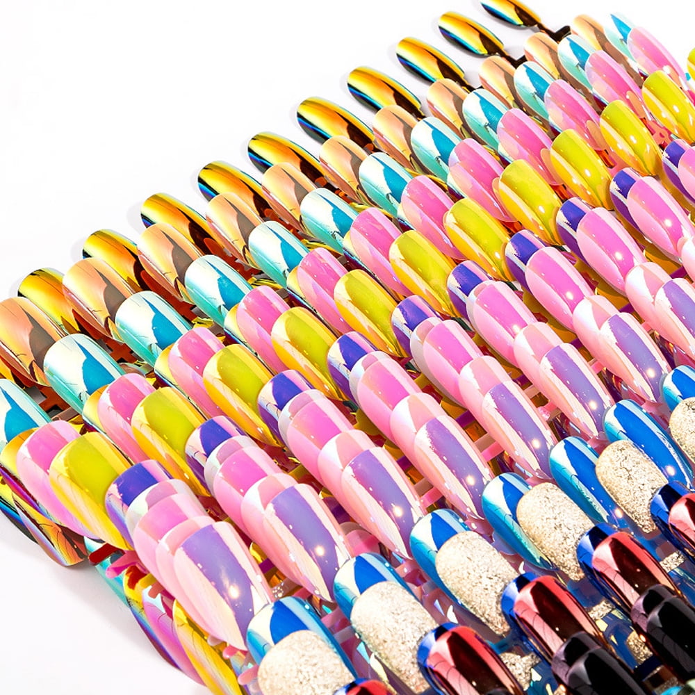 Long Press Nails Ballerina Fake Nails Glitter Glossy Full Coverage ABS Nail Stickers for Nail Art Women Girls