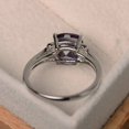 thumbnail image 3 of Alexandrite statement ring cushion cut, June birthstone, color changing ring, 3 of 4