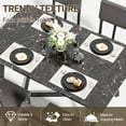thumbnail image 2 of PORKISS 5 Piece Dining Table and Chair Set, Kitchen Dining Room Table Set with Faux Marble Table PU Leather Chairs, Rectangle Dining Table Set for 4, Dinette Set for Small Space, Brown + Black, 2 of 12